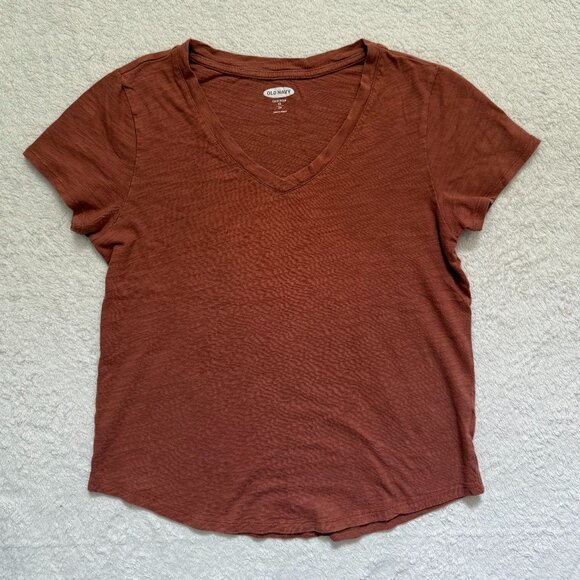 Old Navy Brown V-neck Tee - Picture 1 of 2